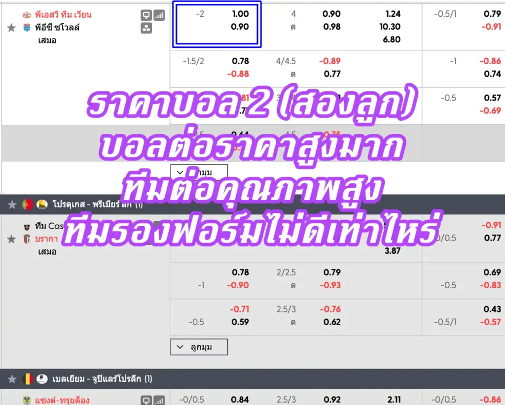 ราคาบอล 2 (สองลูก)