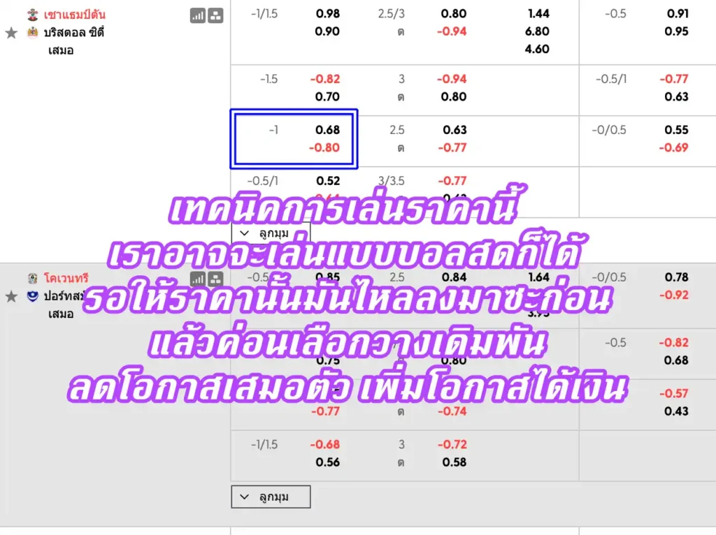 ราคาบอล 1 (หนึ่งลูก)