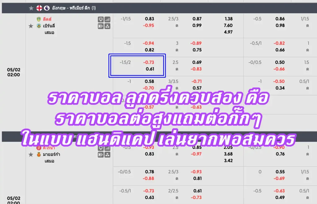 ราคาบอล ลูกครึ่งควบสอง คือ